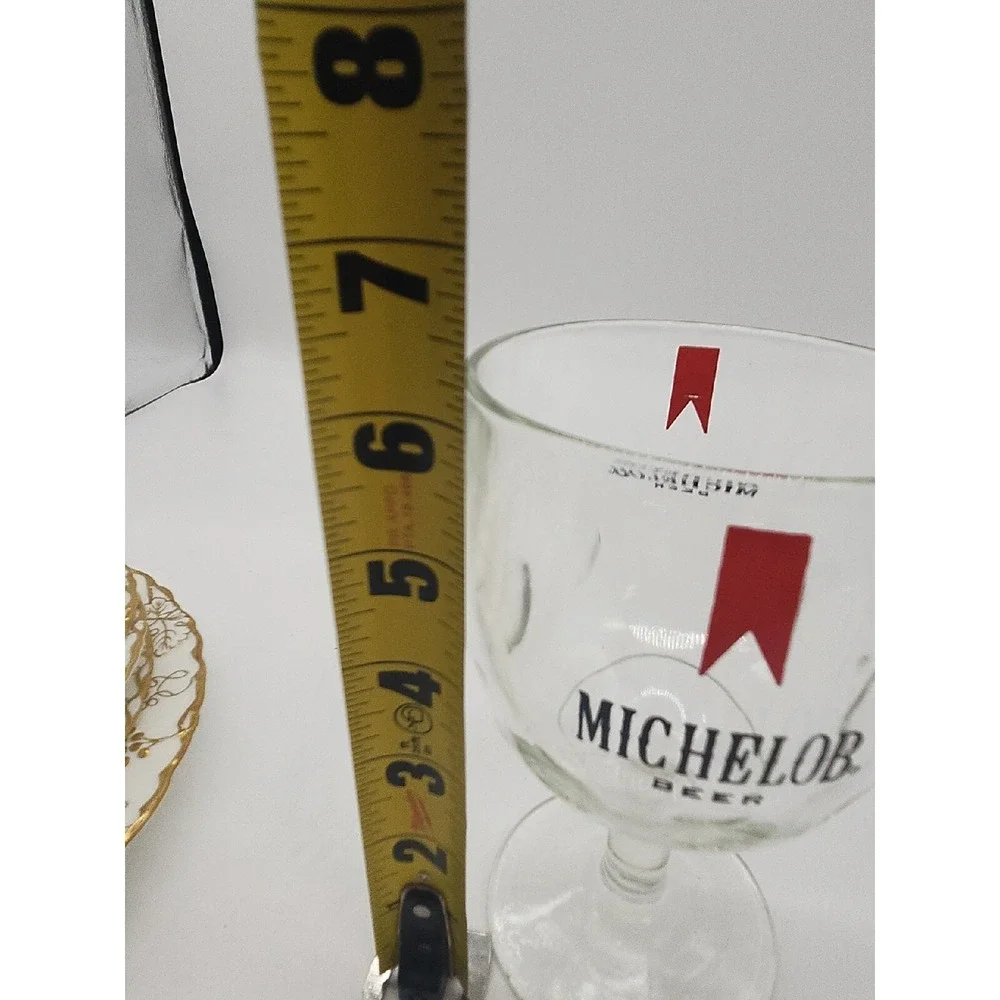 Vintage Michelob Beer Chalice Goblet Footed Base Thumbprint Heavy
